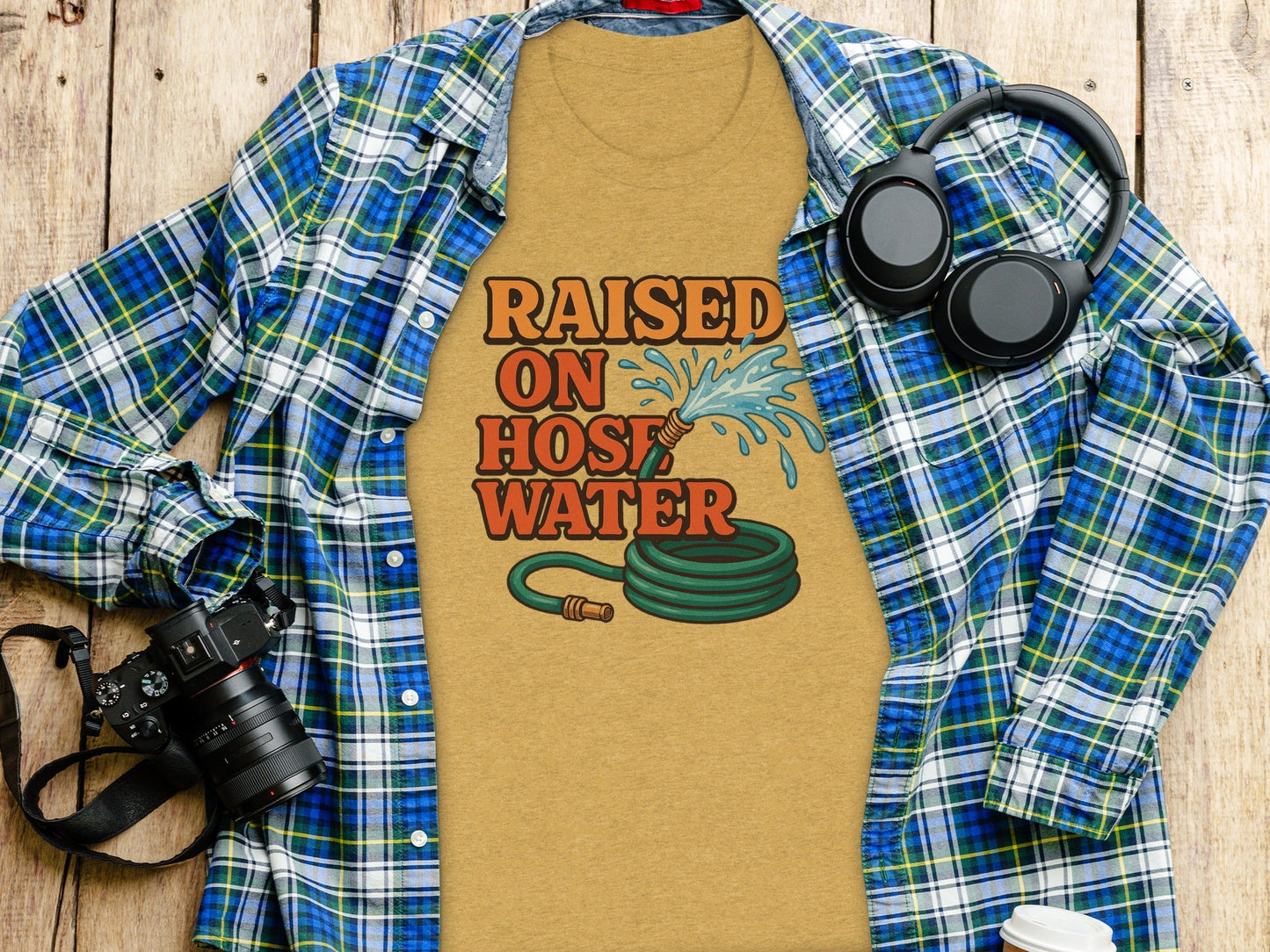 Raised On Hose Water Graphic Design Retro Style T-Shirt