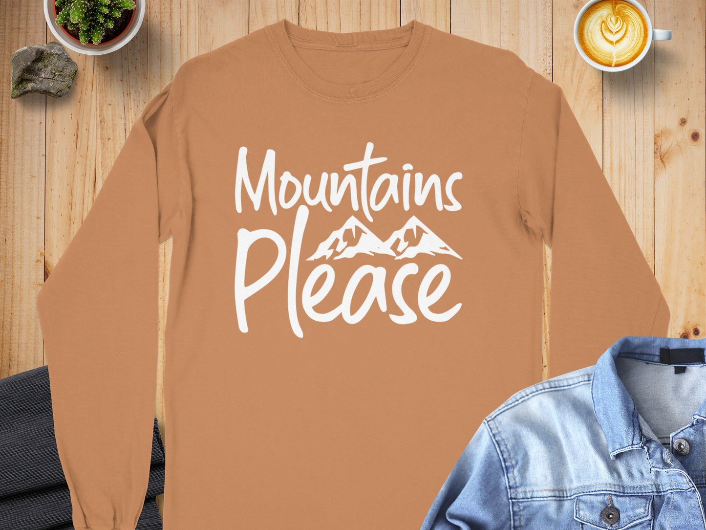 Mountains Please Adventure Awaits Long Sleeve T-Shirt