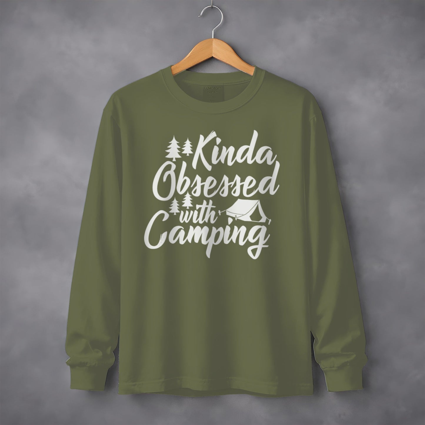 Kinda Obsessed With Camping Cute Graphic Long Sleeve T-Shirt