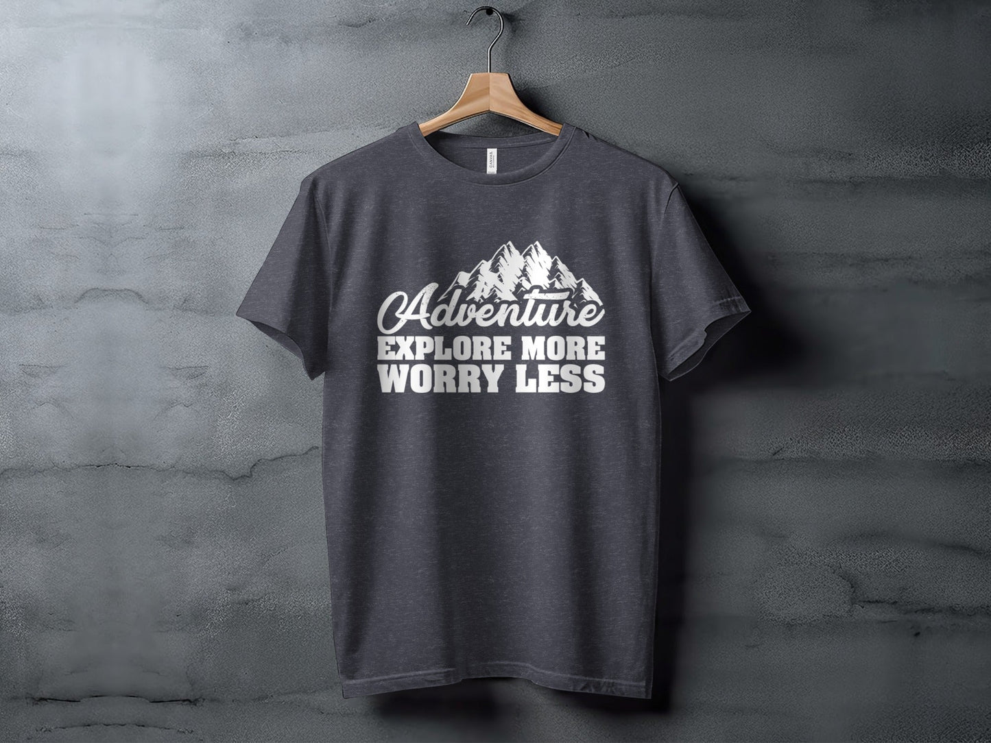 Adventure Explore More Worry Less Mountain Graphic T-Shirt