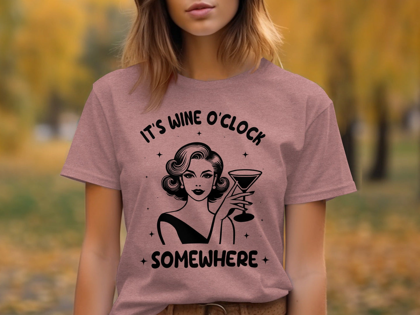 It's Wine O'Clock Somewhere Classy Lady Graphic T-Shirt