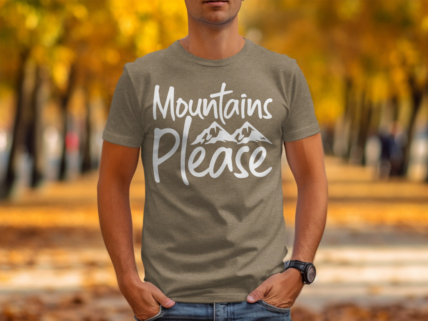 Mountains Please Design Stylish Nature Lover T-Shirt