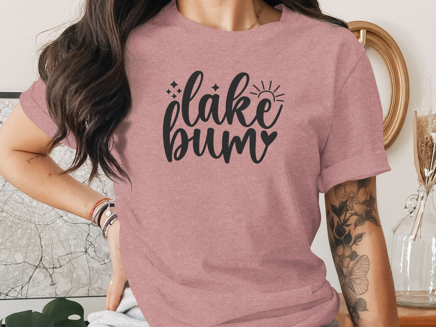 Lake Bum Sunshine Graphic Design Simple T-Shirt