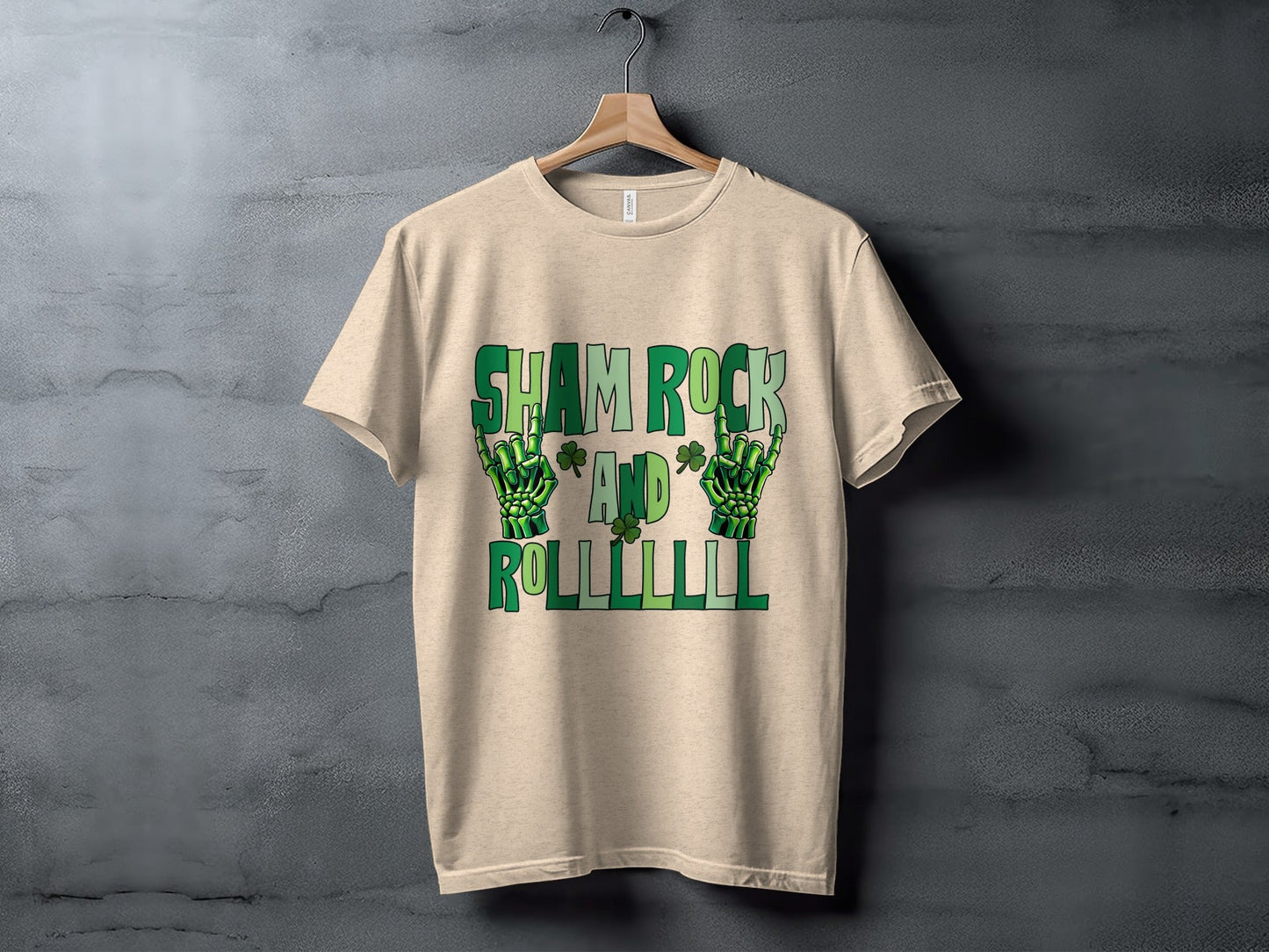 Shamrock and Roll T-Shirt, St Patricks Day T-Shirt, Skeleton Hand T-Shirt, Lucky Clover T-Shirt, Irish T-Shirt, Funny St Patricks Day