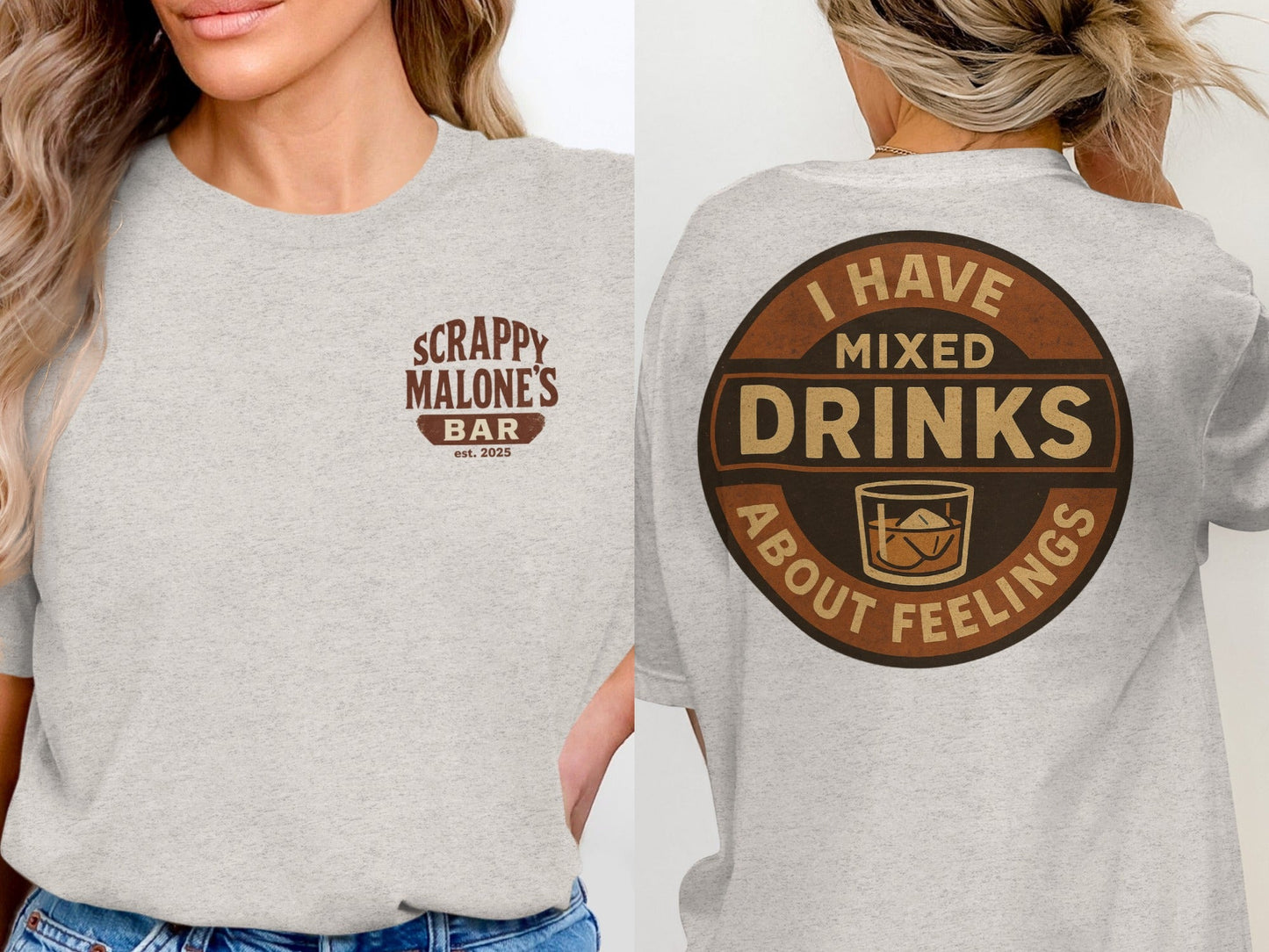 I Have Mixed Drinks About Feelings Retro Design T-Shirt