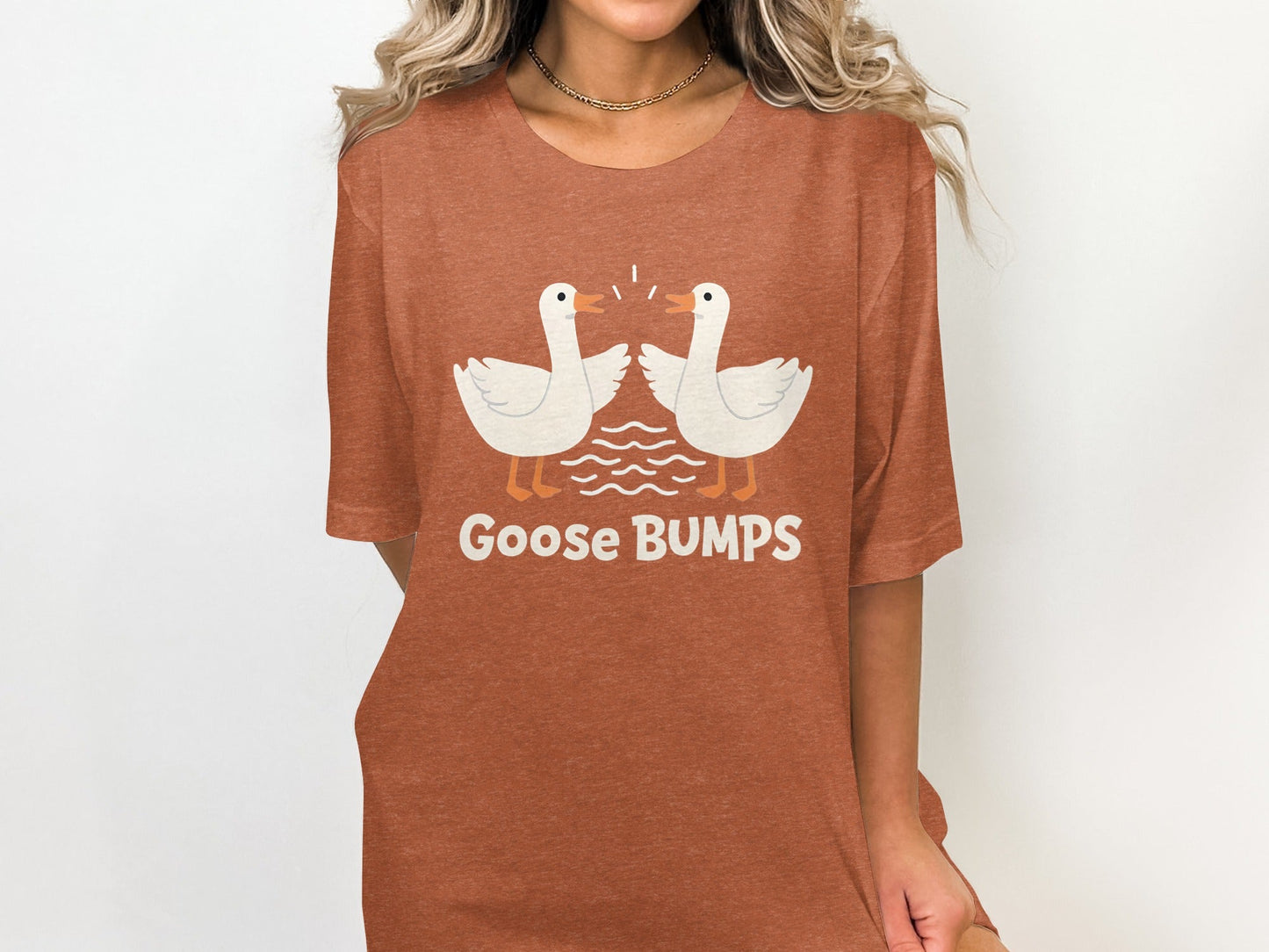 Goose BUMPS Funny Animal Cartoon Design Graphic T-Shirt