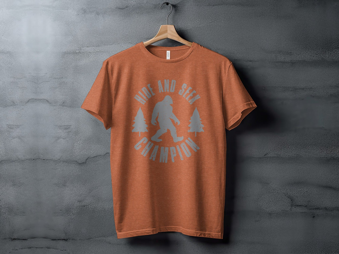 Hide and Seek Champion Bigfoot Funny Graphic Novelty T-Shirt