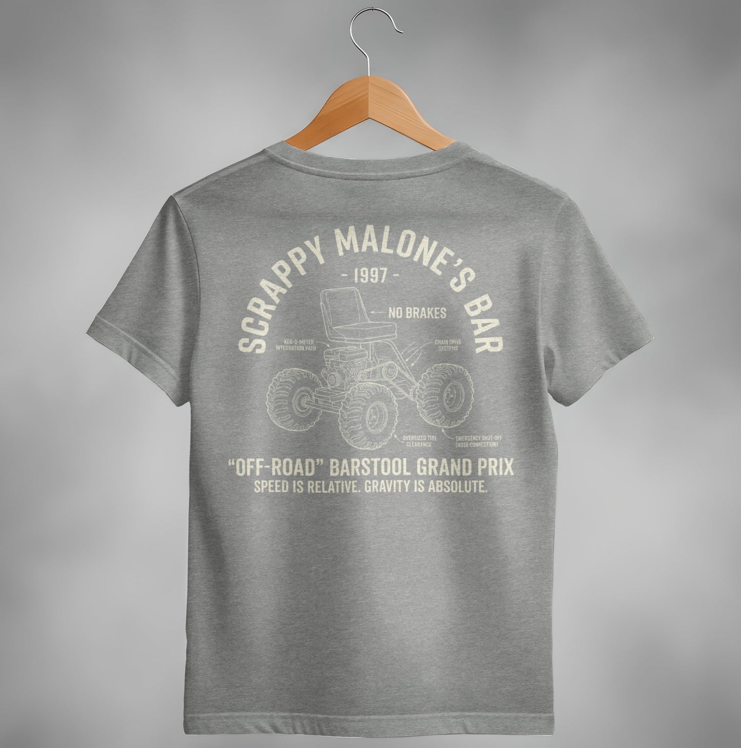 Scrappy Malone's Barstool Grand Prix Tee - Vintage Racing Humor
