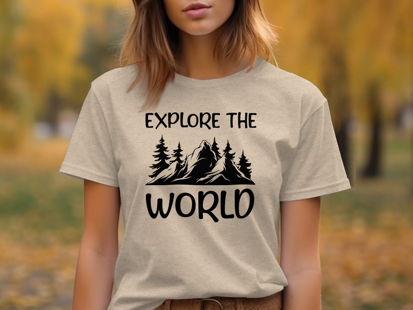 Explore The World Mountain Silhouette Hiking Adventure T-Shirt