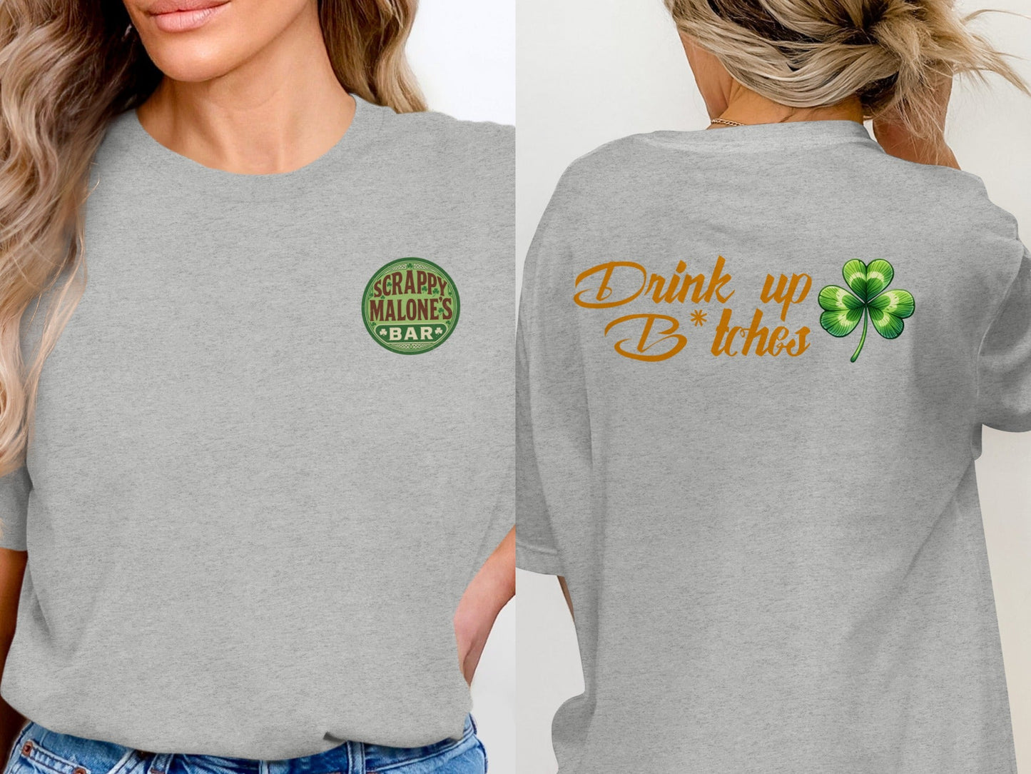 Scrappy Malone's Bar, Bar Logo Art, Irish Bar Sign, Shamrock Design, St Patricks Day Gift, Lucky Charm Bar Decor