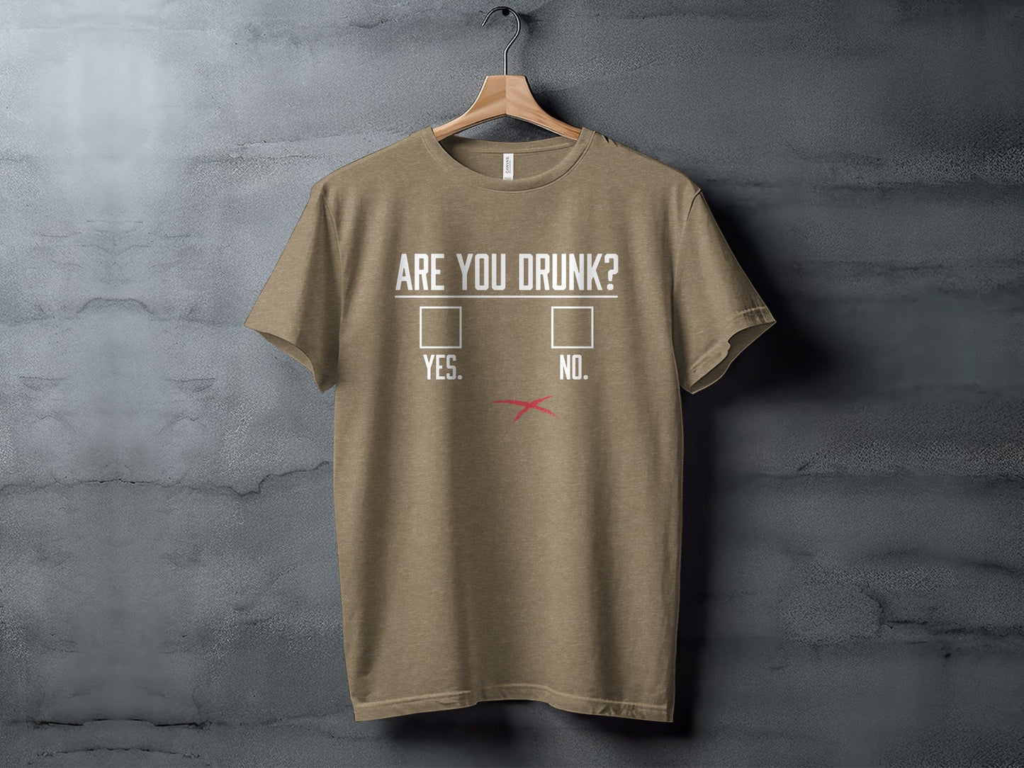 Are You Drunk Check Box With Red Cross Funny Graphic T-Shirt