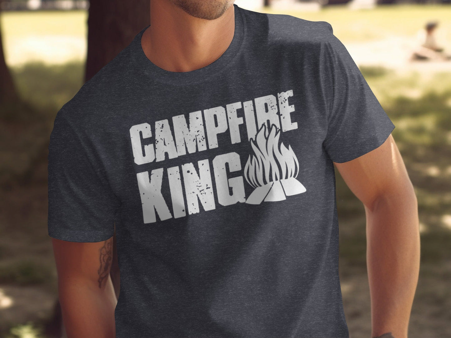 Campfire King Flames Graphic Outdoors Adventure T-Shirt