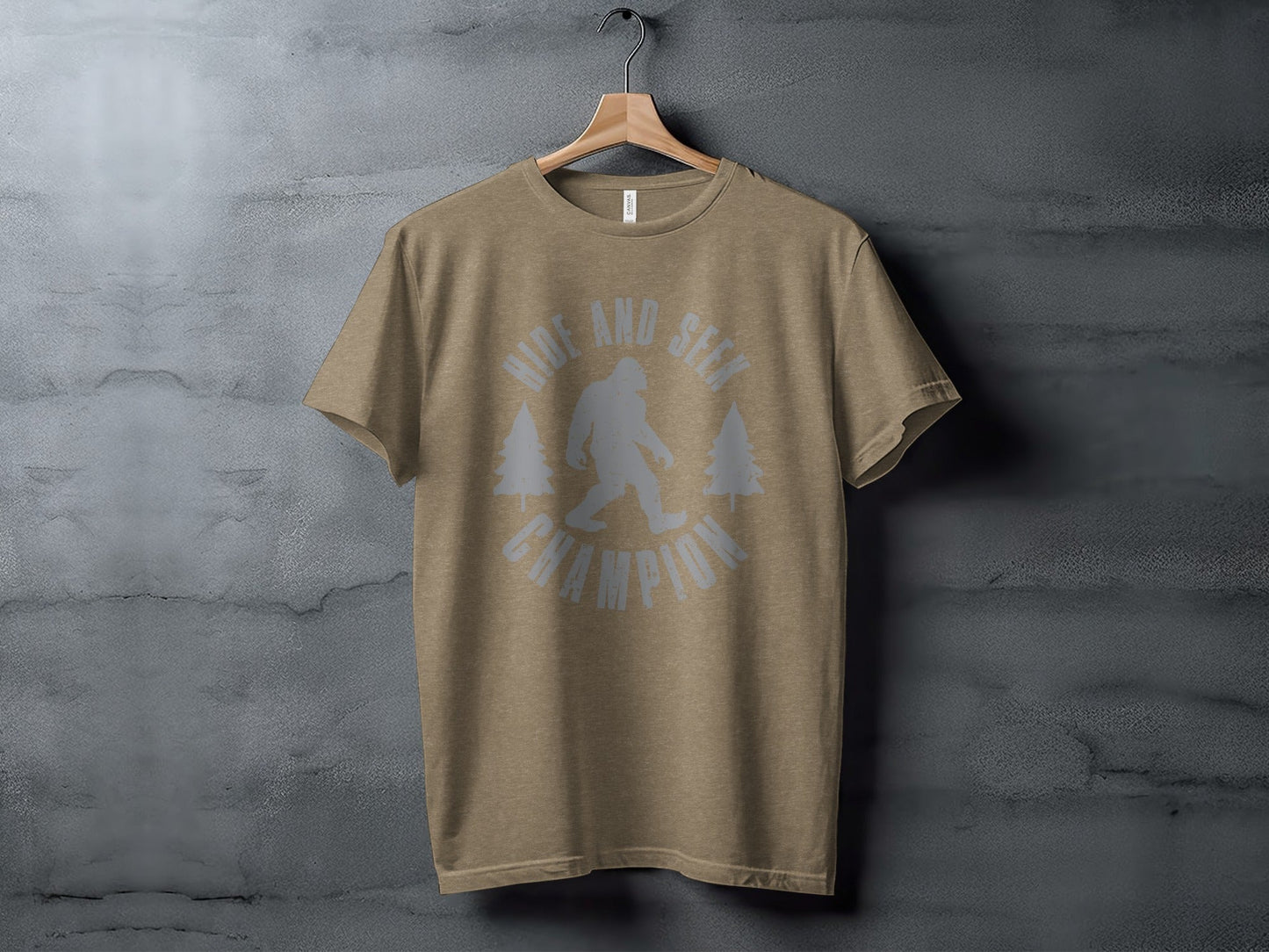 Hide and Seek Champion Bigfoot Funny Graphic Novelty T-Shirt