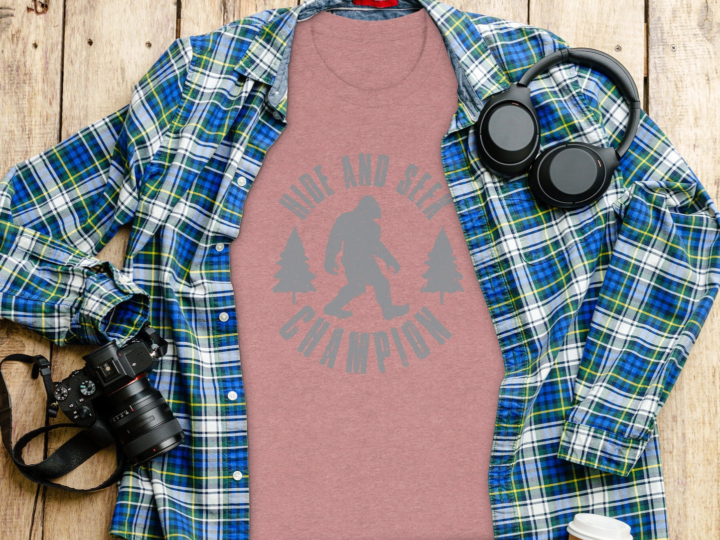 Hide and Seek Champion Bigfoot Funny Graphic Novelty T-Shirt