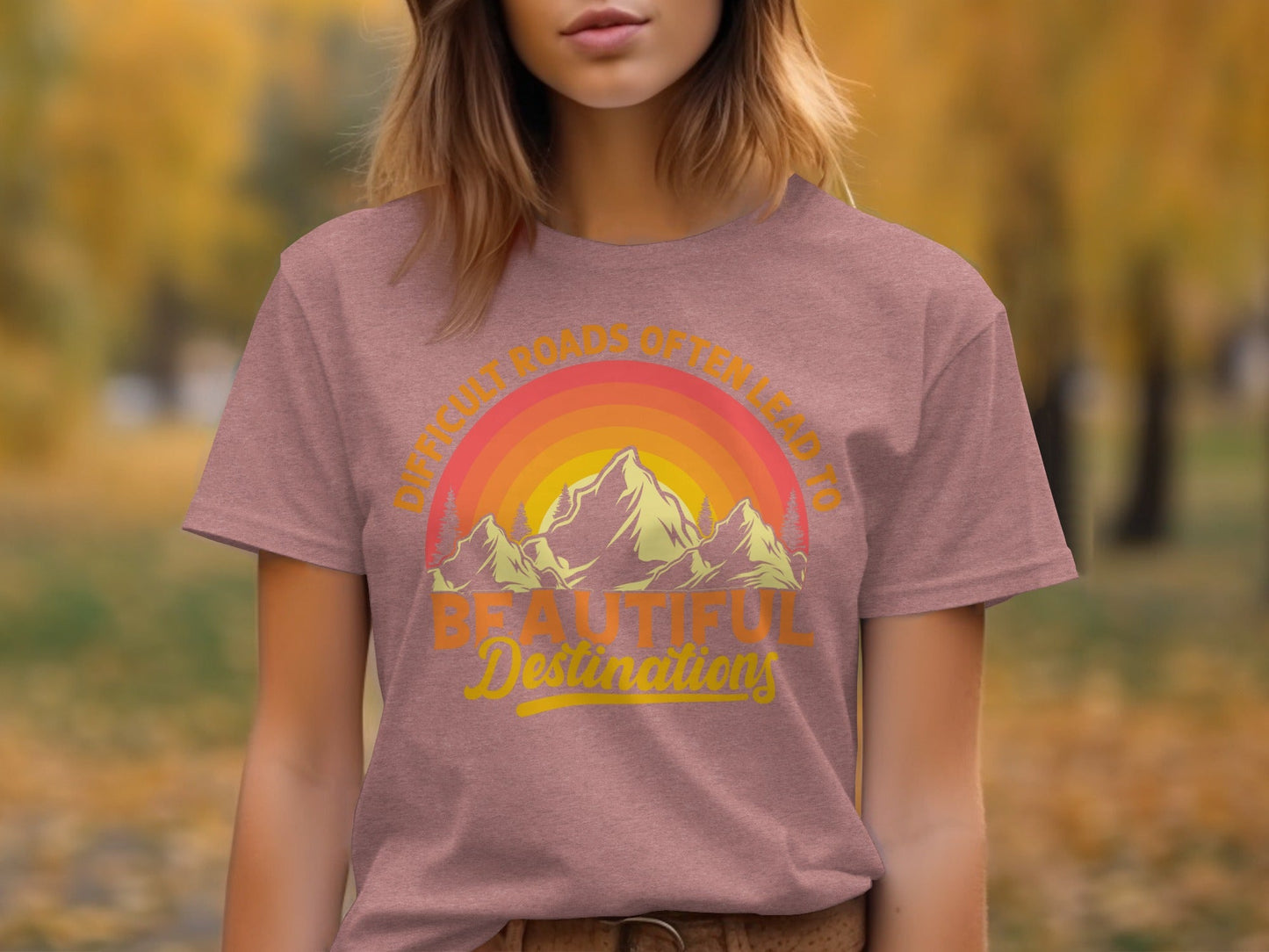 Difficult Roads Beautiful Destinations Retro Style T-Shirt Long Sleeve T-Shirt
