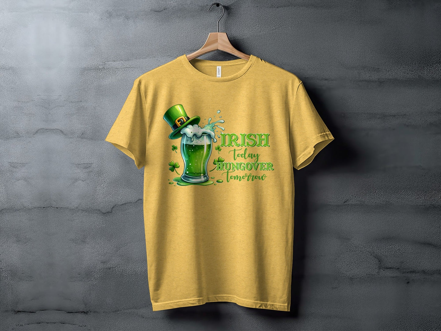 Funny Irish T-Shirts, St Patricks Day Shirts, Irish Today Hungover Tomorrow T-Shirts, Green Beer Lover T-Shirts, Lucky Shamrock Gift