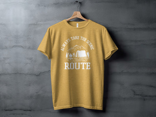 Always Take The Scenic Route Camping Adventure T-Shirt