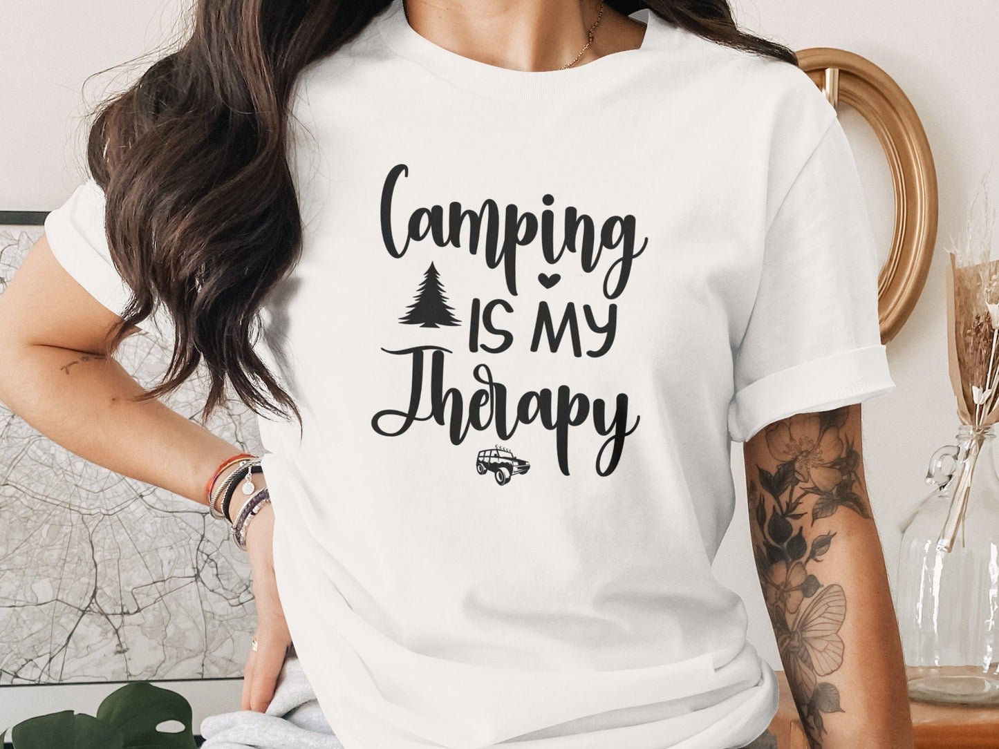 Camping Is My Therapy Vacation Trip Fun Outdoors T-Shirt