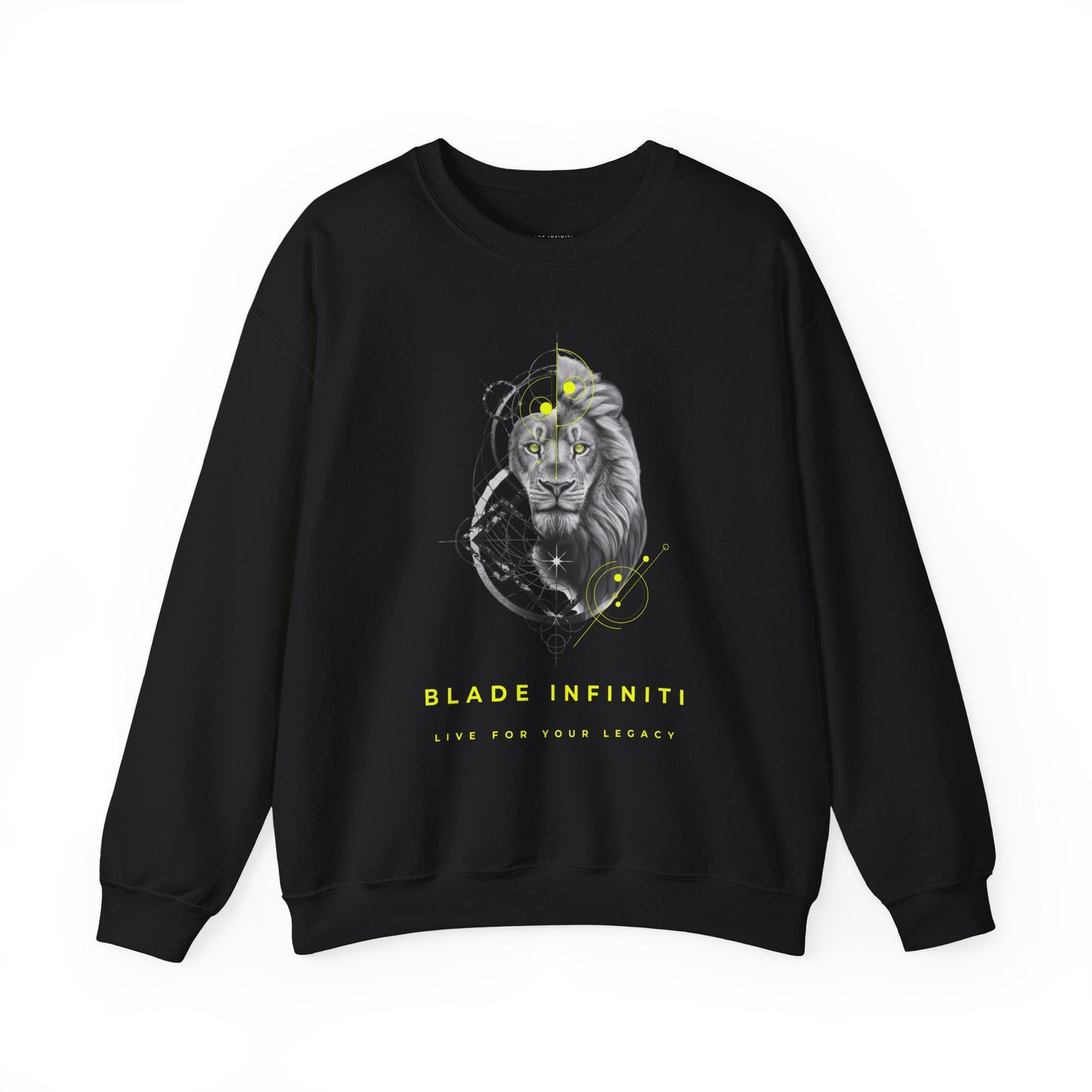 Geometric King Lion V3 Neon Green TX Unisex Crewneck Sweater