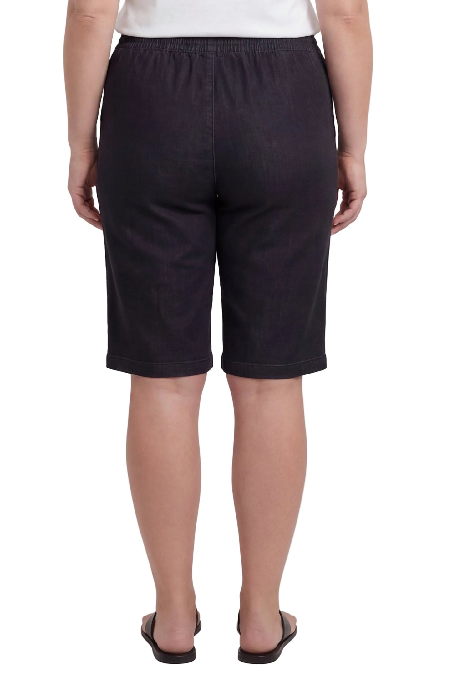 Women's Easy Pull on Bermuda Shorts in Denim and Twill