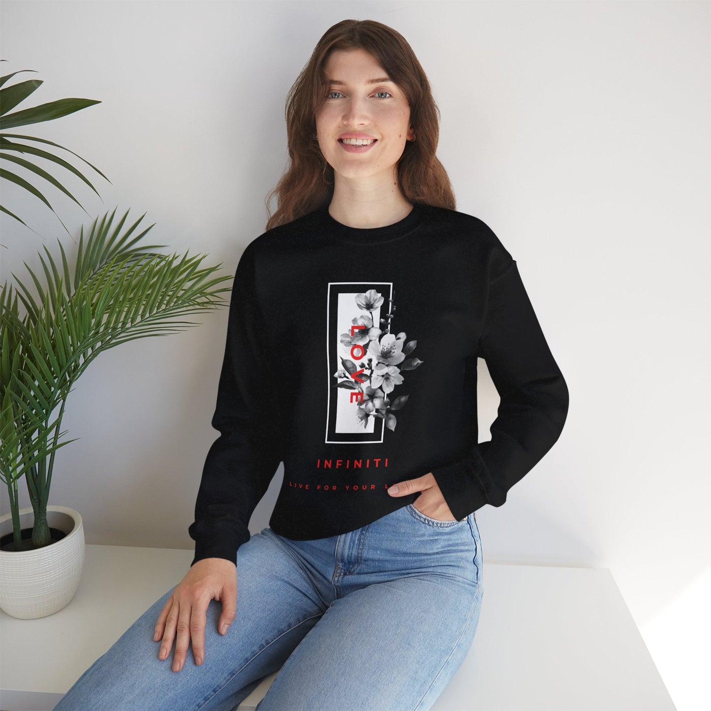 Bloom Bae Red/White Floral Love, Infiniti Sweater