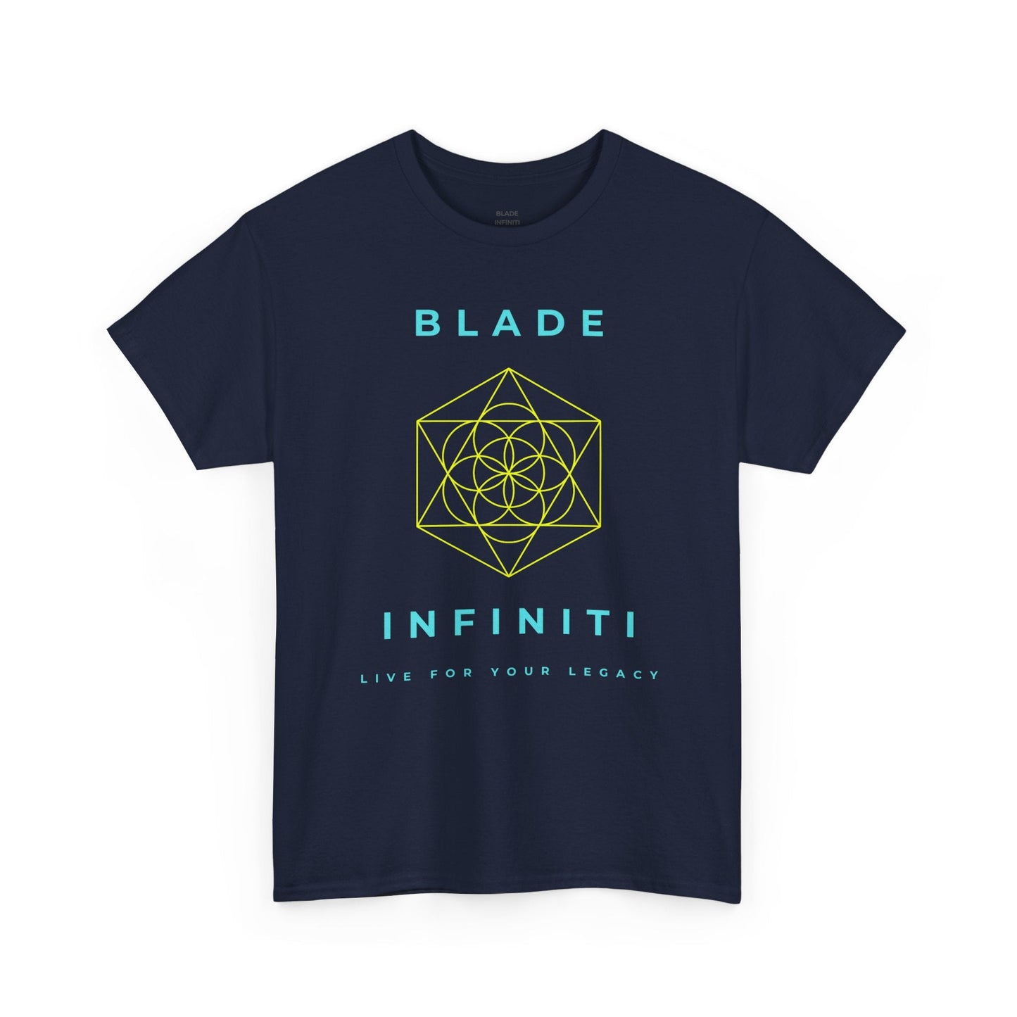 Geometric Azteca Essential Aqua/Neon Green T-Shirt