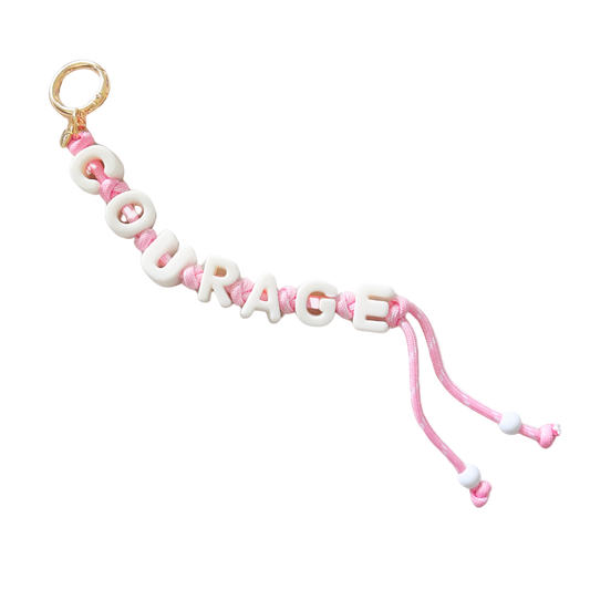 COURAGE ♡ bag charm for Breast Cancer Awareness
