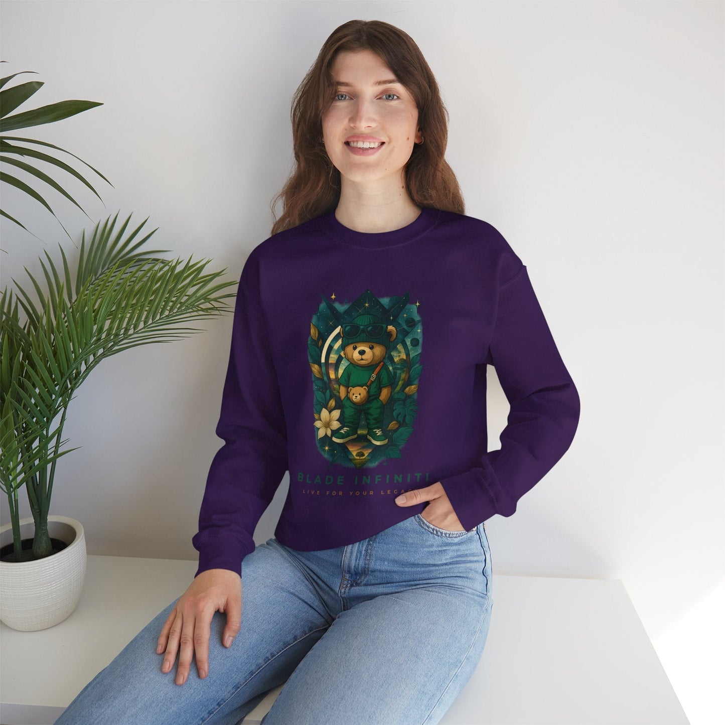 Galactic Teddy Bear V1 Unisex Crewneck Sweater