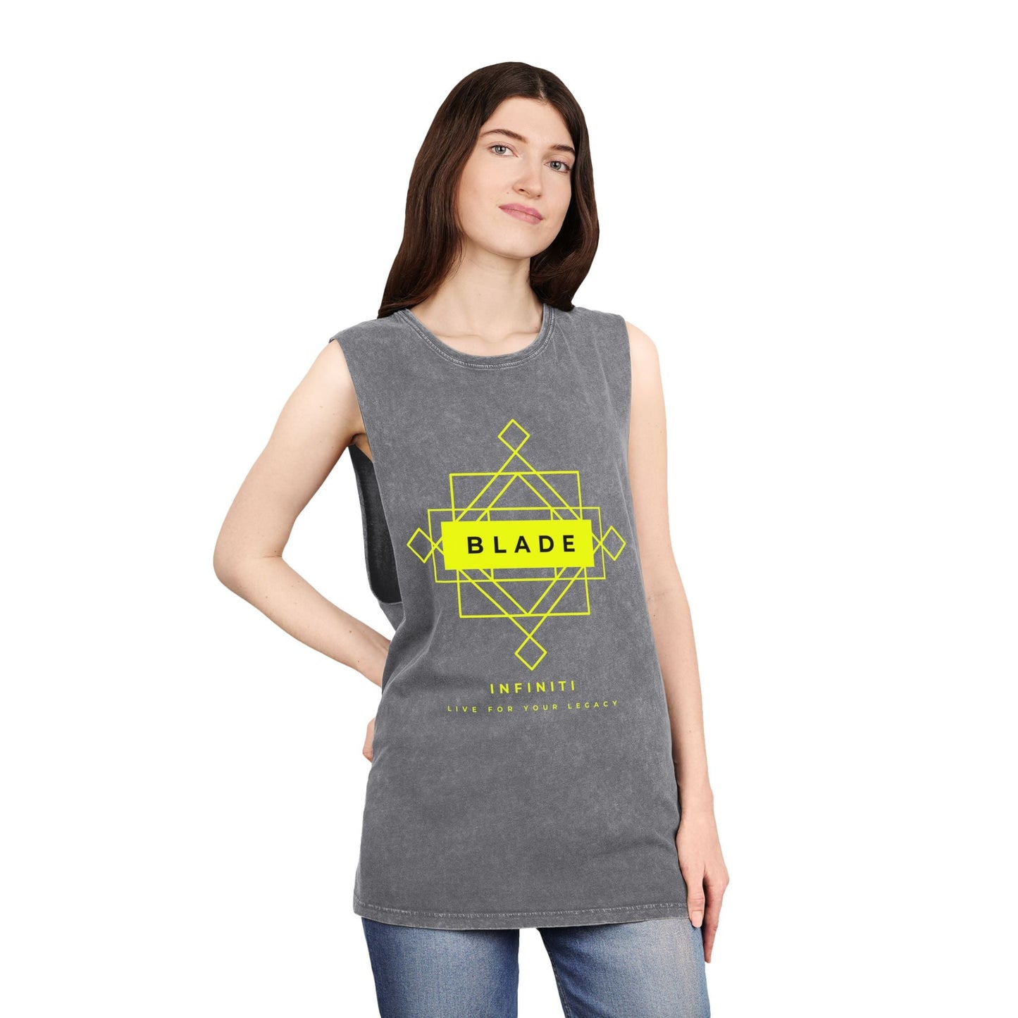 Geometric Infiniti Neon Green Tank Top