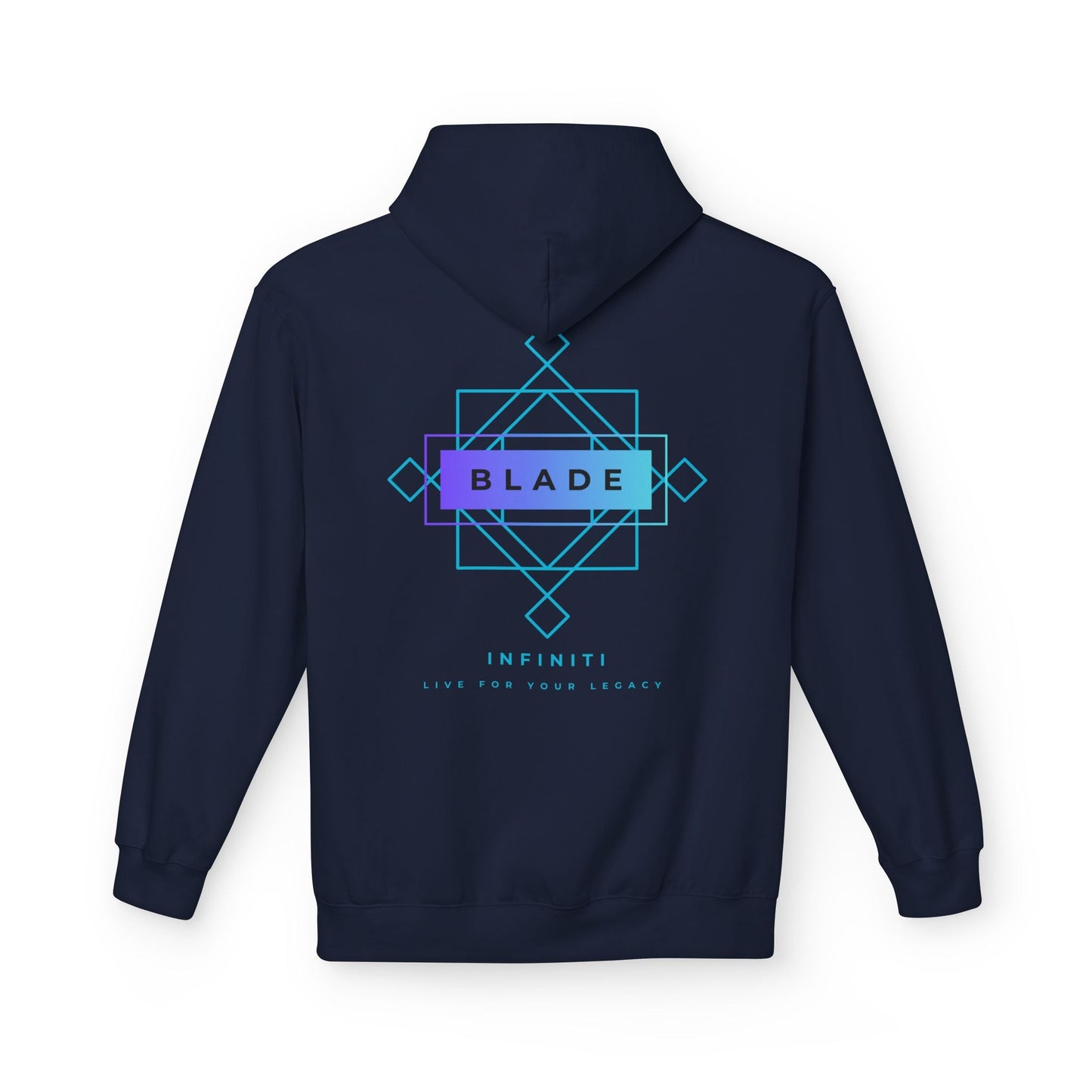 Geometric Infiniti Aqua/Purple Ombre Hoodie