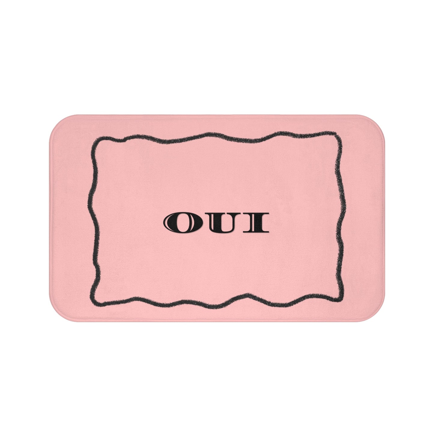 OUI Pink Bath Mat — Feminine French Bathroom Rug