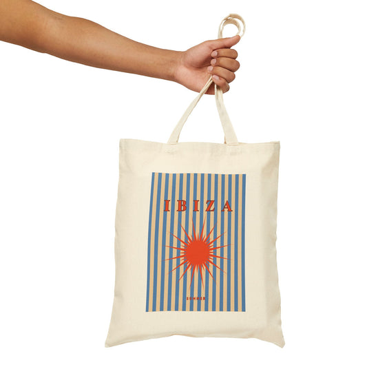 IBIZA Summer Cotton Canvas Tote Bag