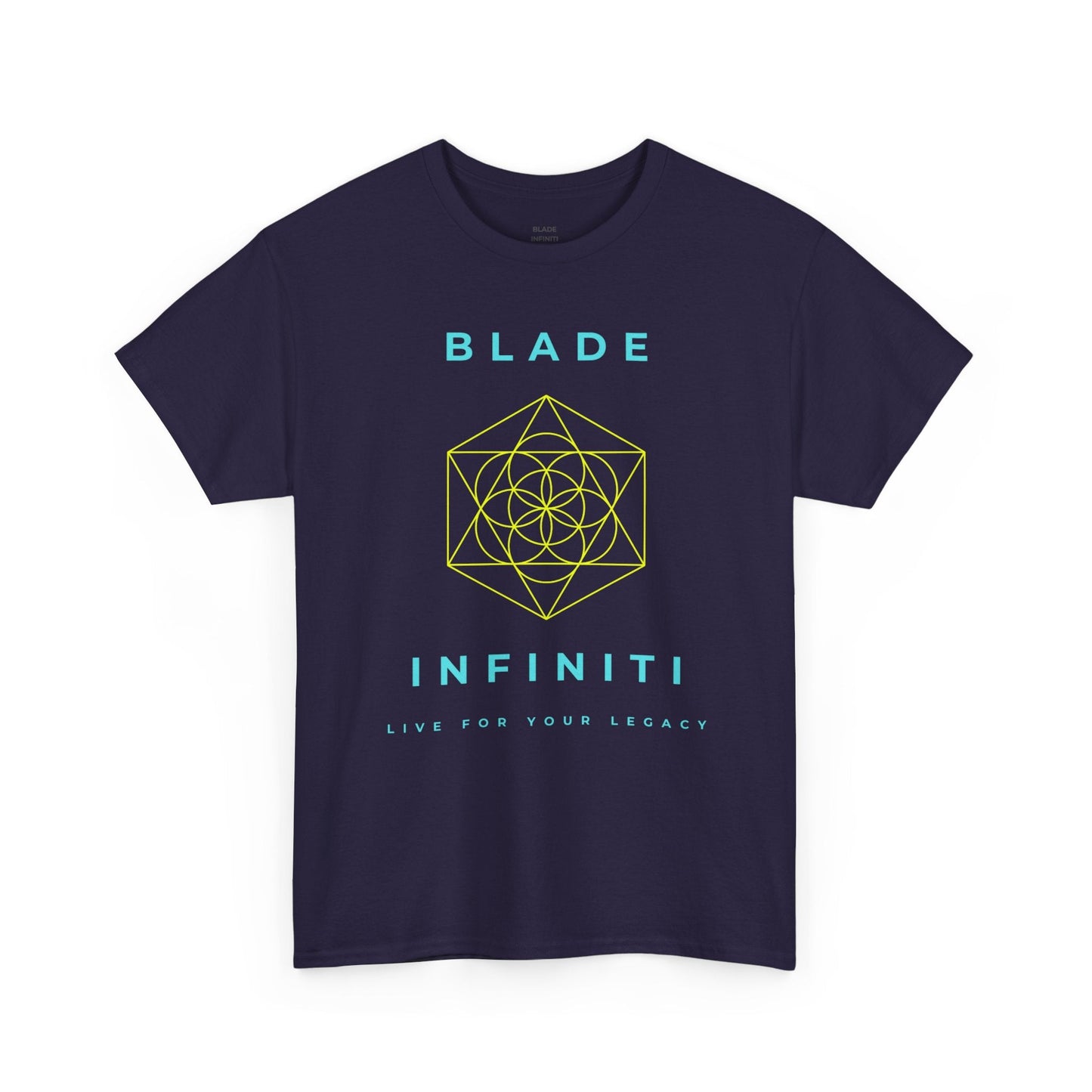Geometric Azteca Essential Aqua/Neon Green T-Shirt