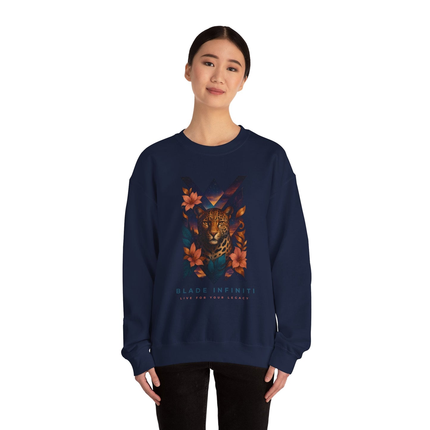 Galactic Jungle Leopard Unisex Crewneck Sweater