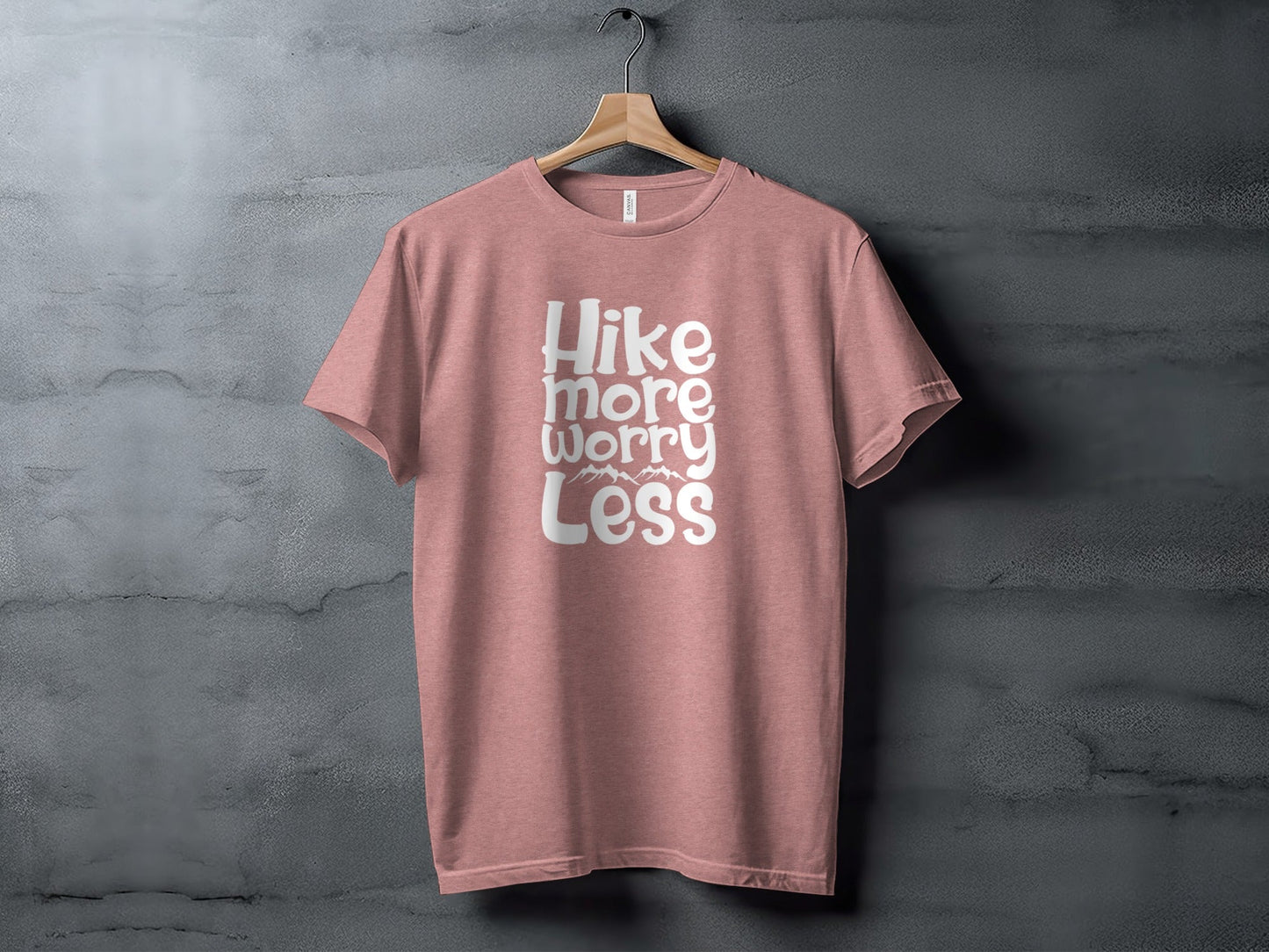 Hike More Worry Less Graphic Design Motivational T-Shirt