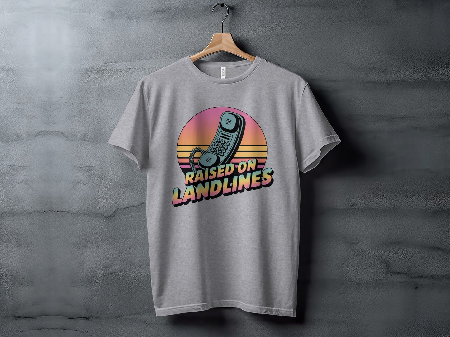 Raised on Landlines Retro Style Phone Design T-Shirt
