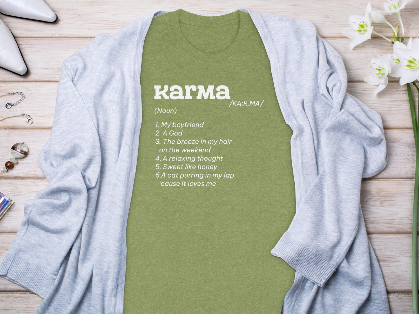 Karma Definition List Cool Graphic Stylish Novelty T-Shirt