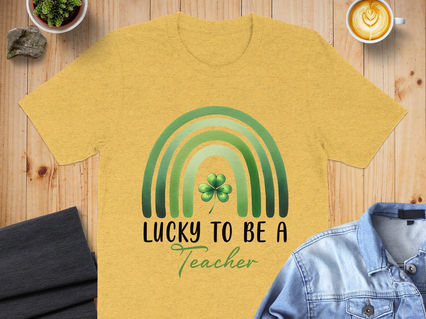 Lucky To Be A Teacher Rainbow St Patricks Day T-Shirt