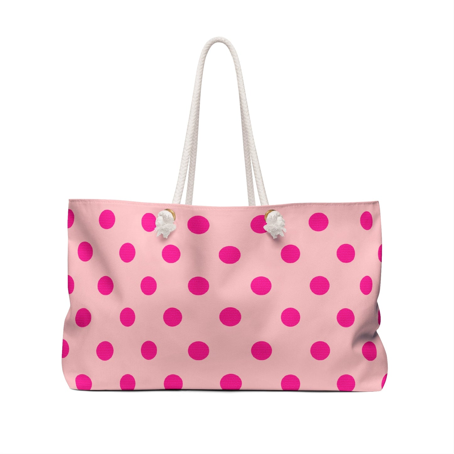 Pink Polka Dot Oversized Beach Bag — "Life Takes Guts" Lucille Ball Quote Tote
