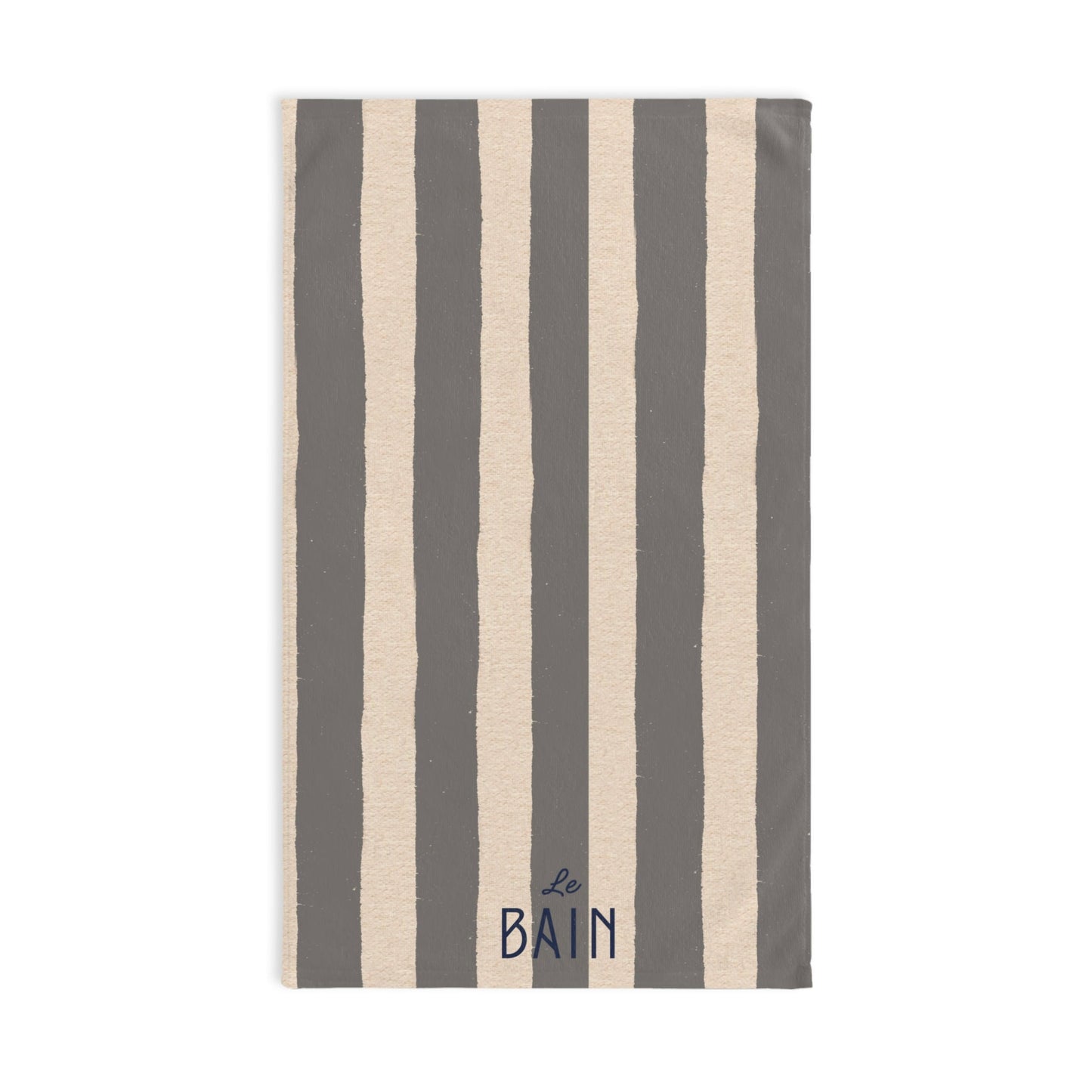Le Bain Grey Striped Hand Towel — Grey & Cream French Bathroom Decor