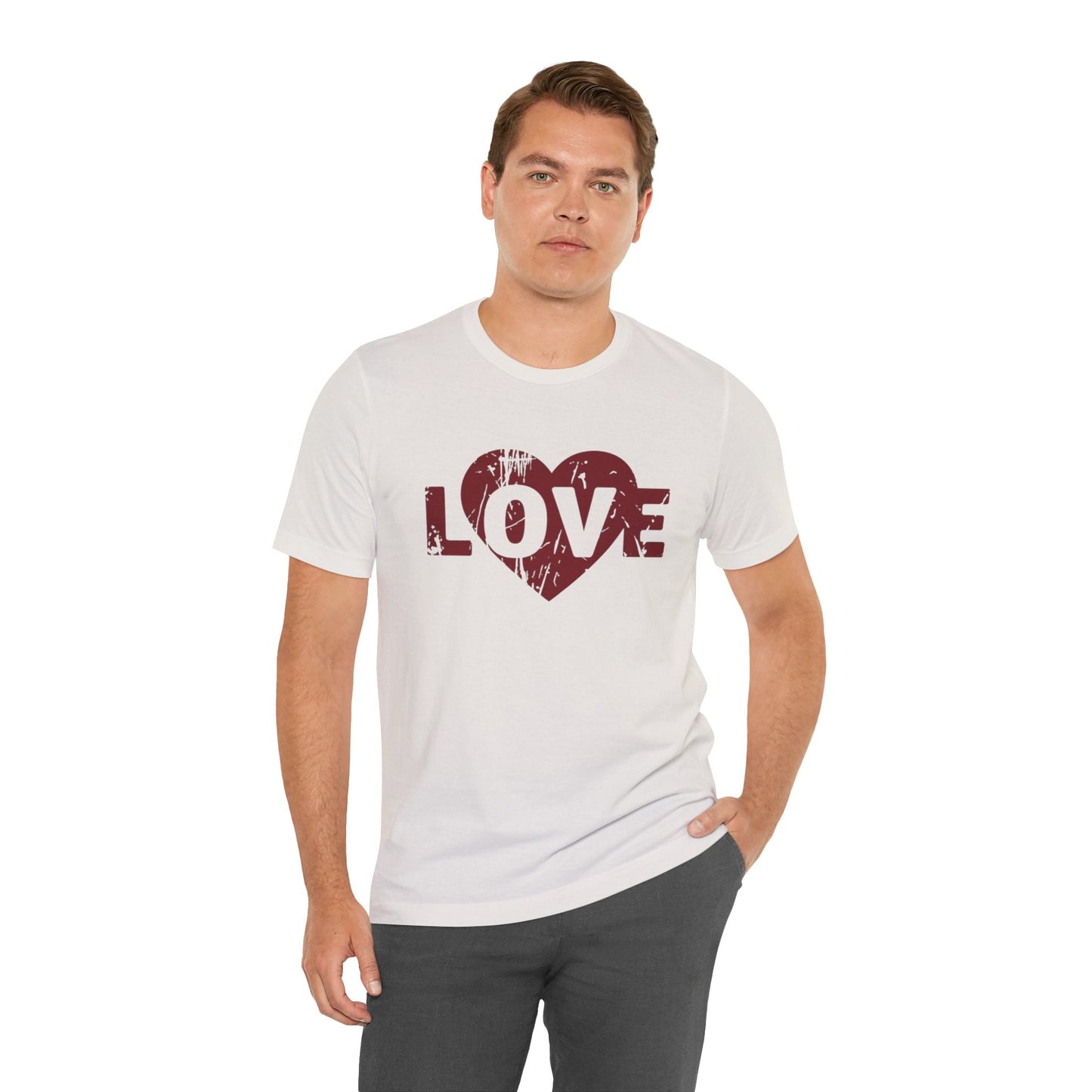 Love T-Shirt - Vintage Distressed Heart Graphic Tee - Romantic Couples Shirt