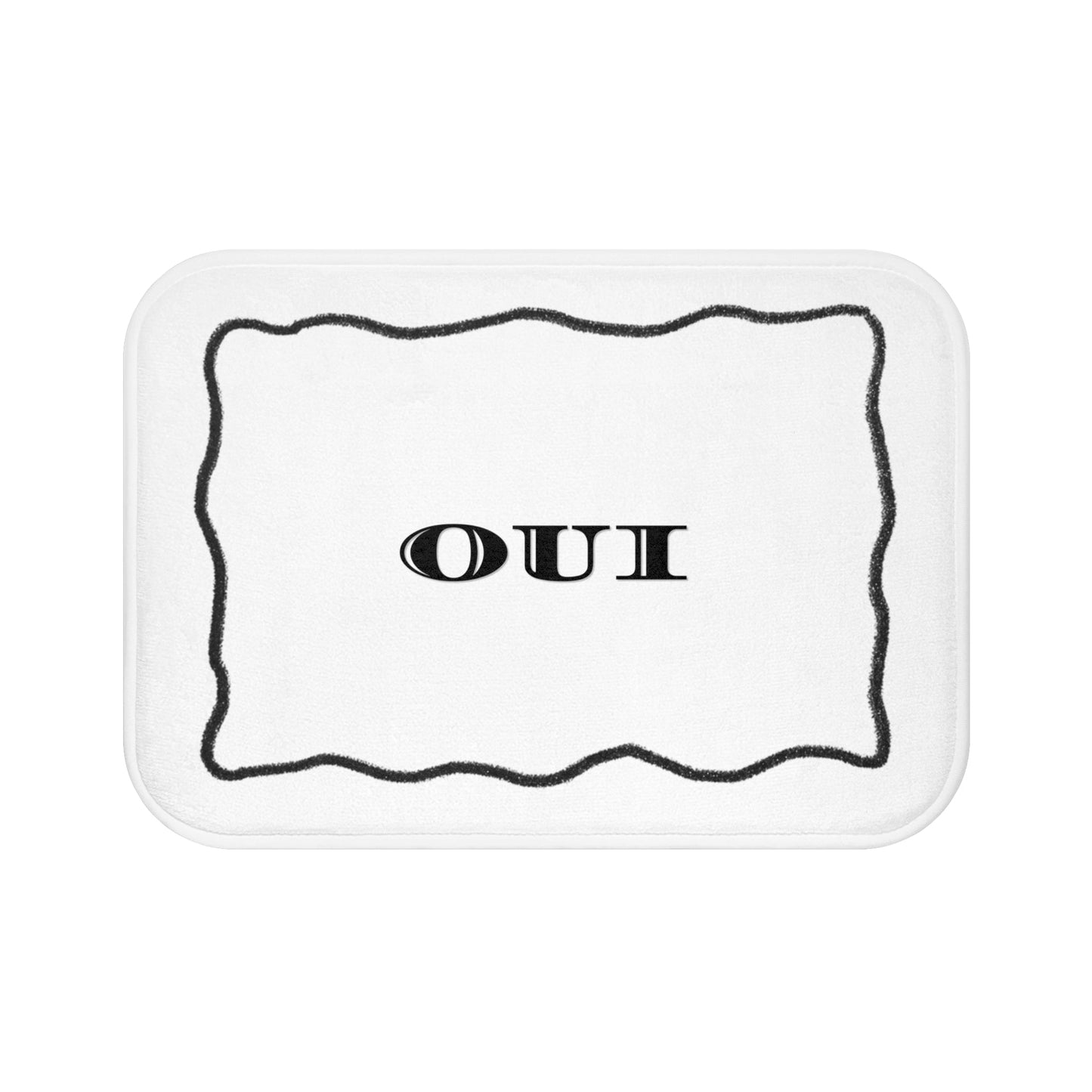 OUI Black & White Bath Mat — Feminine French Bathroom Rug
