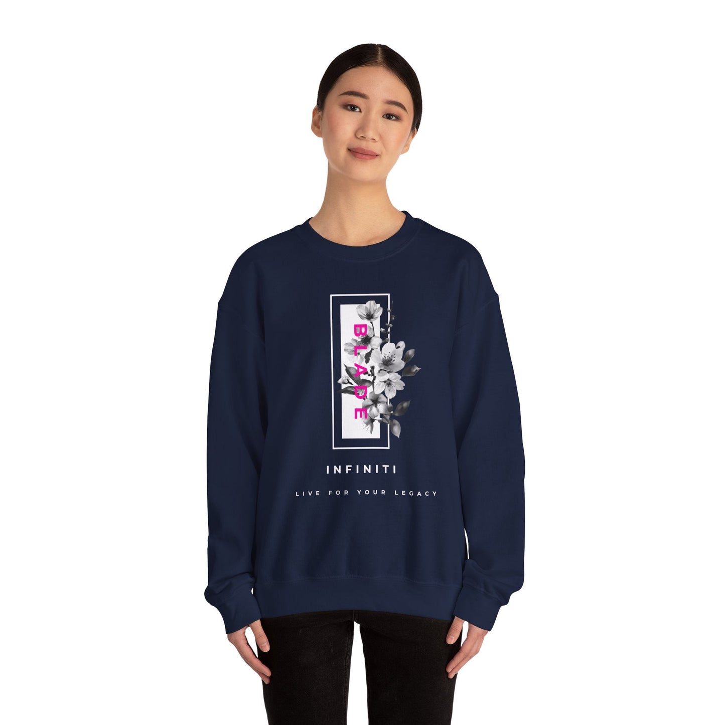 Bloom Bae Deep Pink Floral Unisex Crewneck Sweater