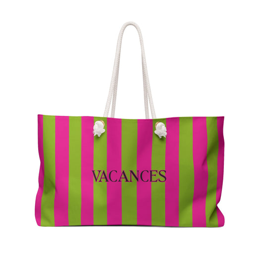 Stylish VACANCES Weekender Bag, Magenta/Green