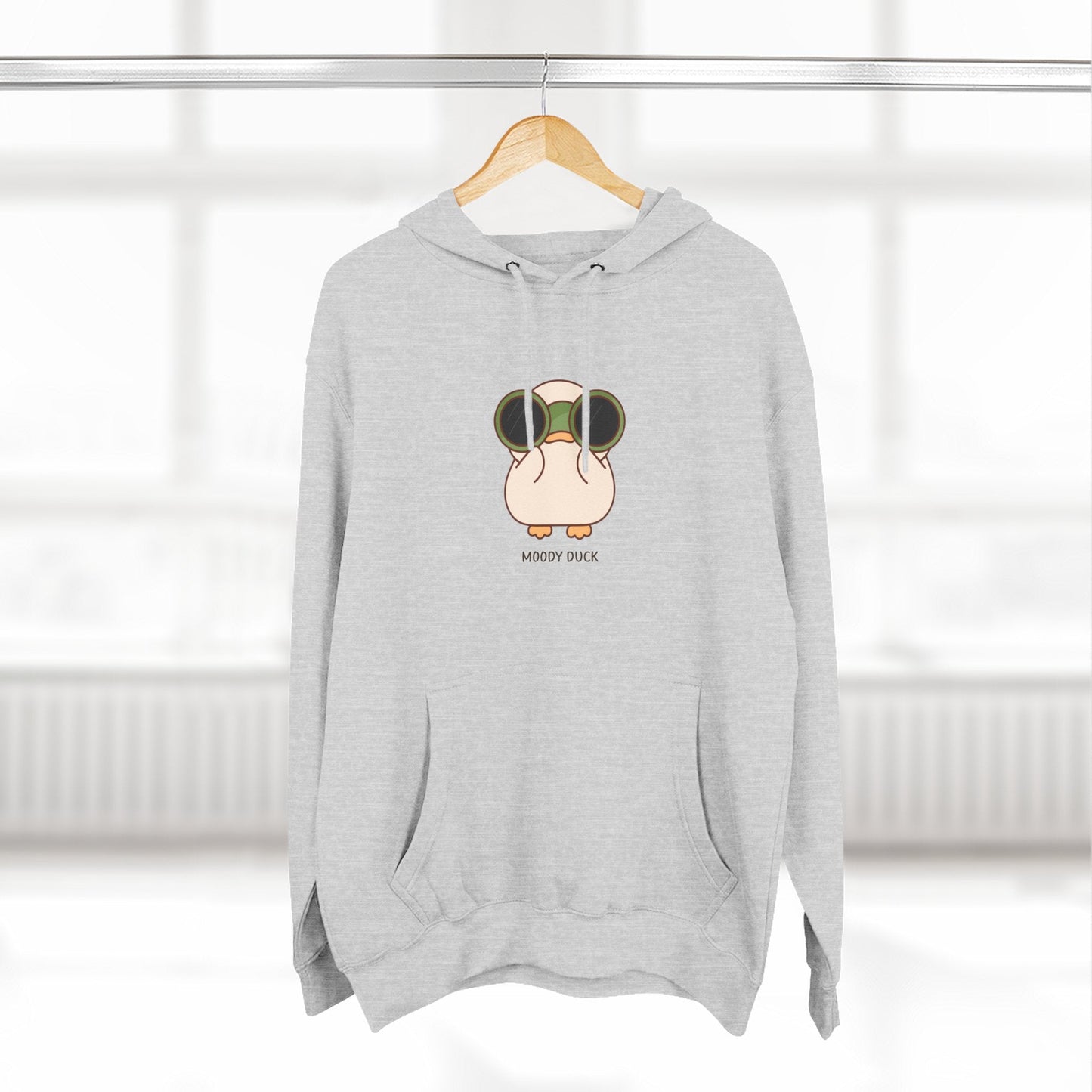 Moody Duck Fleece Hoodie | Cute Graphic Sweatshirt