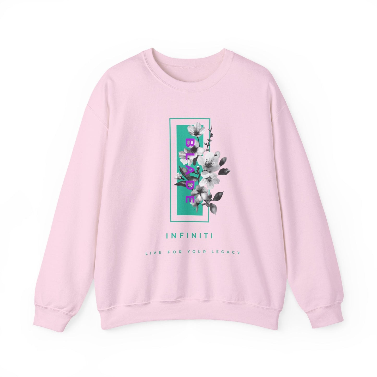 Bloom Bae Teal/Purple Floral Unisex Crewneck Sweater