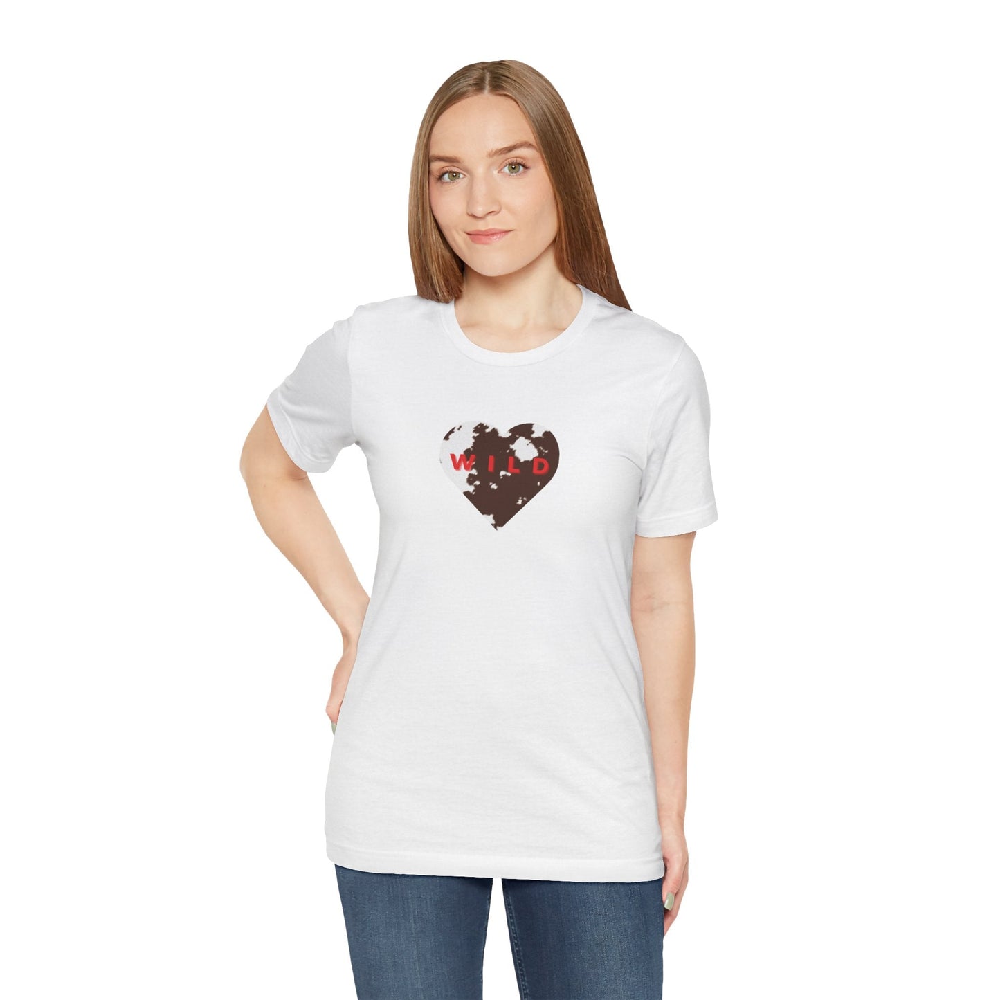 Animal Print Heart Ladies Tee - COWHIDE