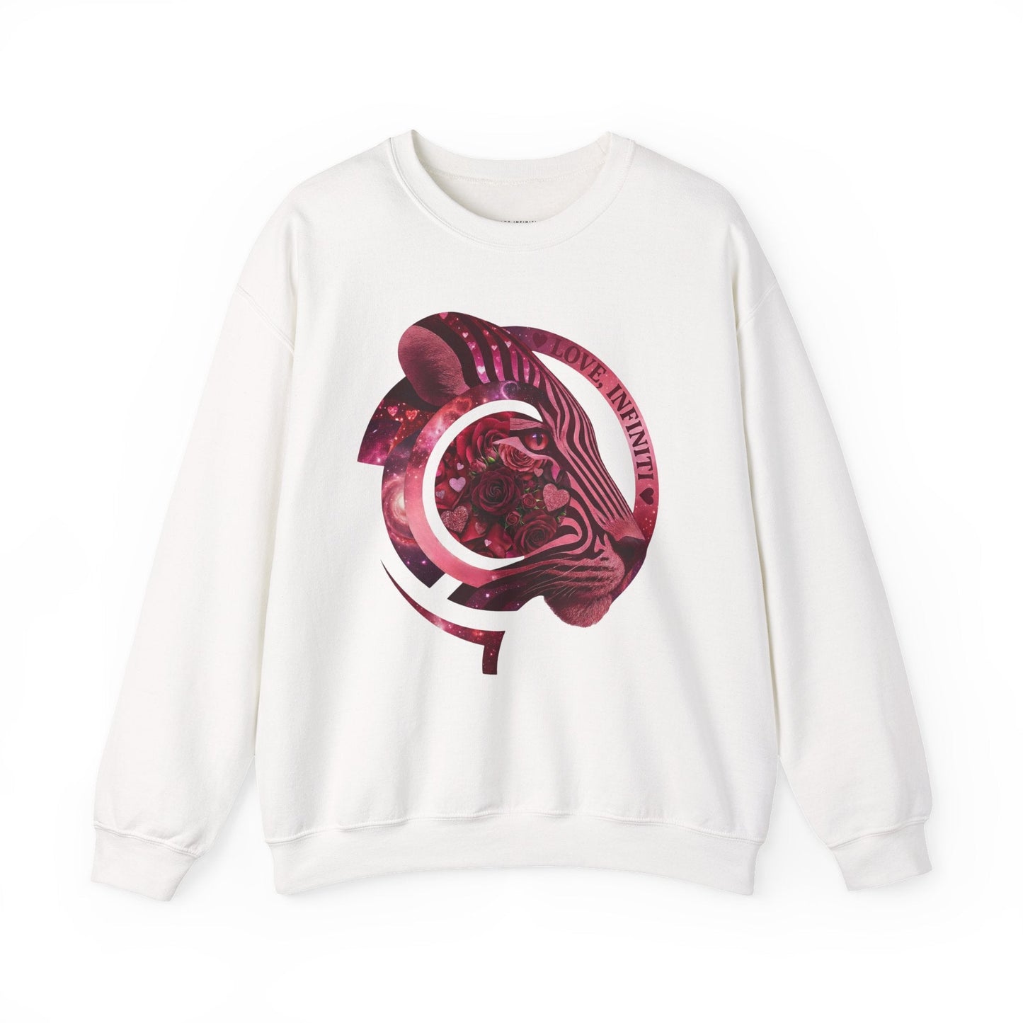 Safari Bloom Tiger Love, Infiniti Unisex Crewneck Sweatshirt/Sweater