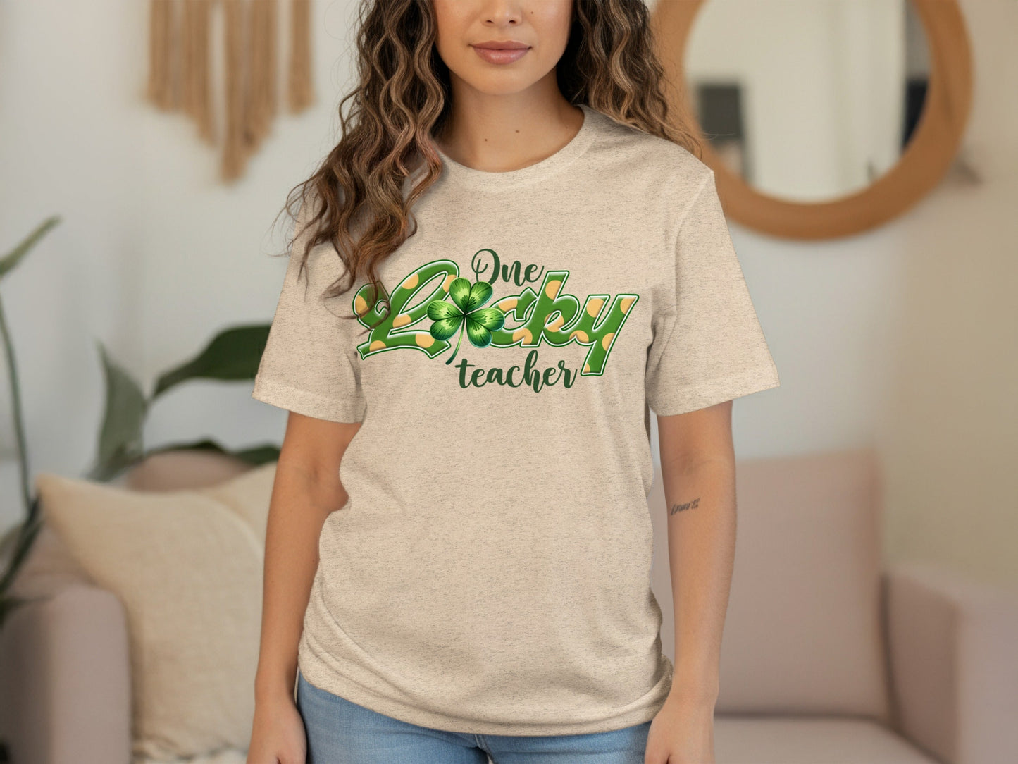 One Lucky Teacher Four Leaf Clover St Patricks Day T-Shirt