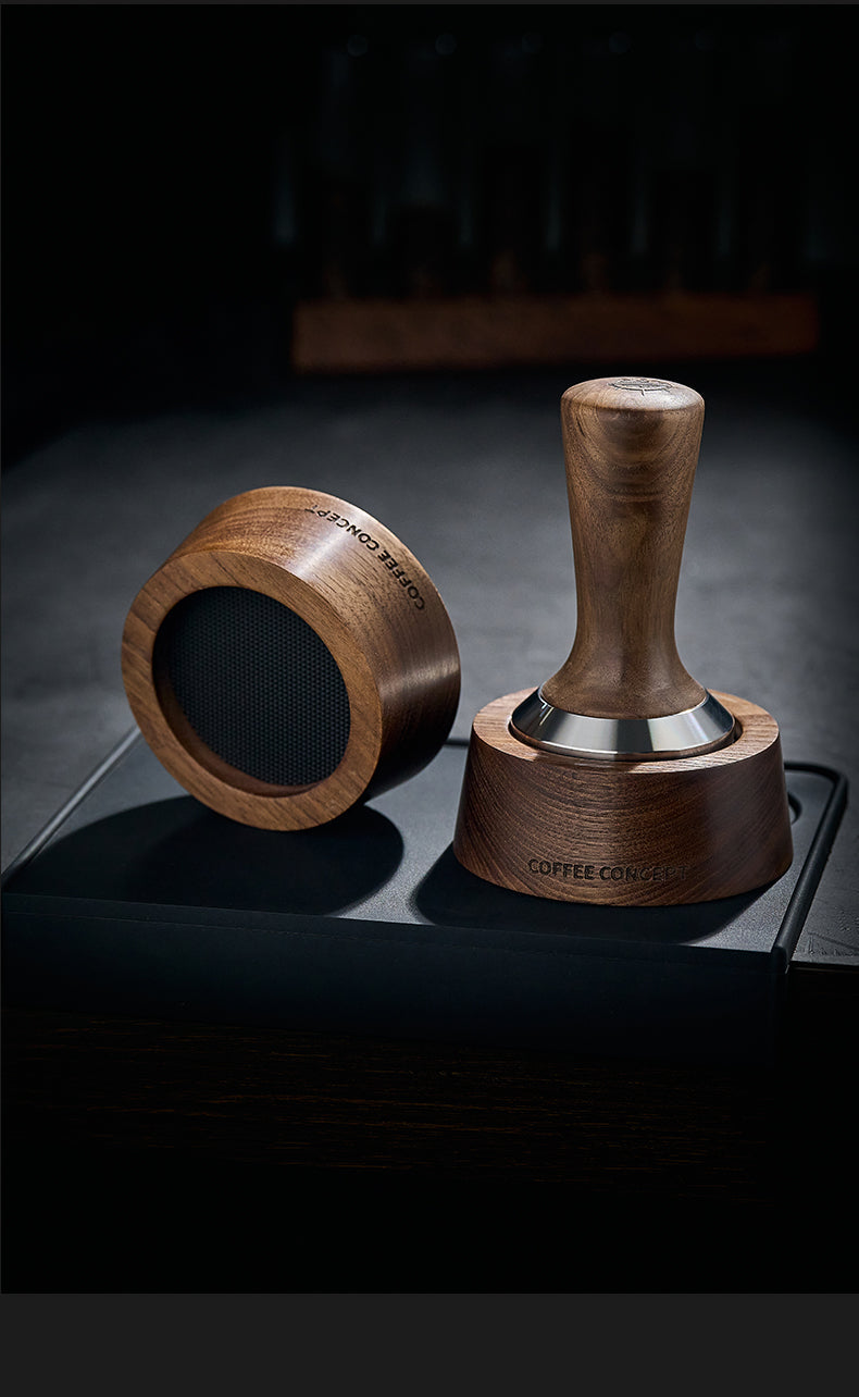 Walnut Espresso Tool Organizer Stand - Multi-Slot Storage for Tamper & Distributor Under $36